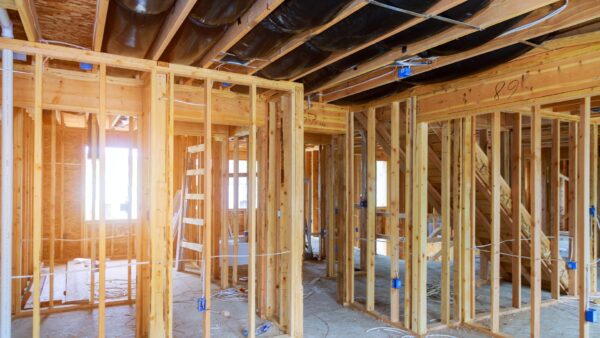 Renovations in a home - studs only but no drywall