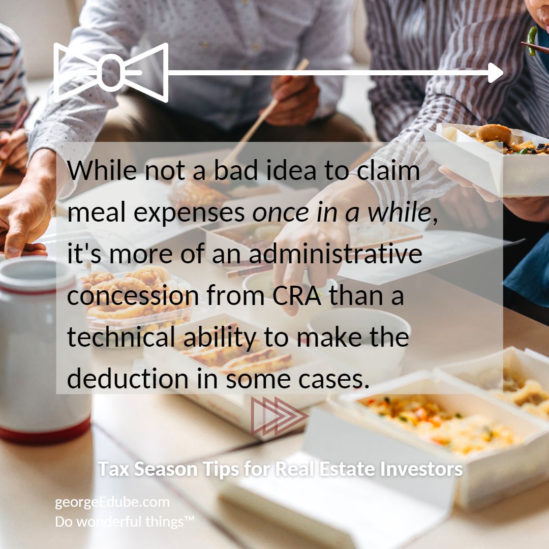 While not a bad idea to claim meal expenses once in a while, it's more on an administrative concession from CRA than a technical ability to make the deduction in some cases. So is your lunch tax deductible? Not always.