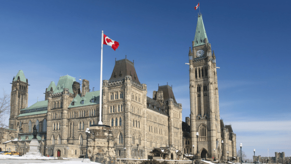 Canadian Parliament buildings in the sun